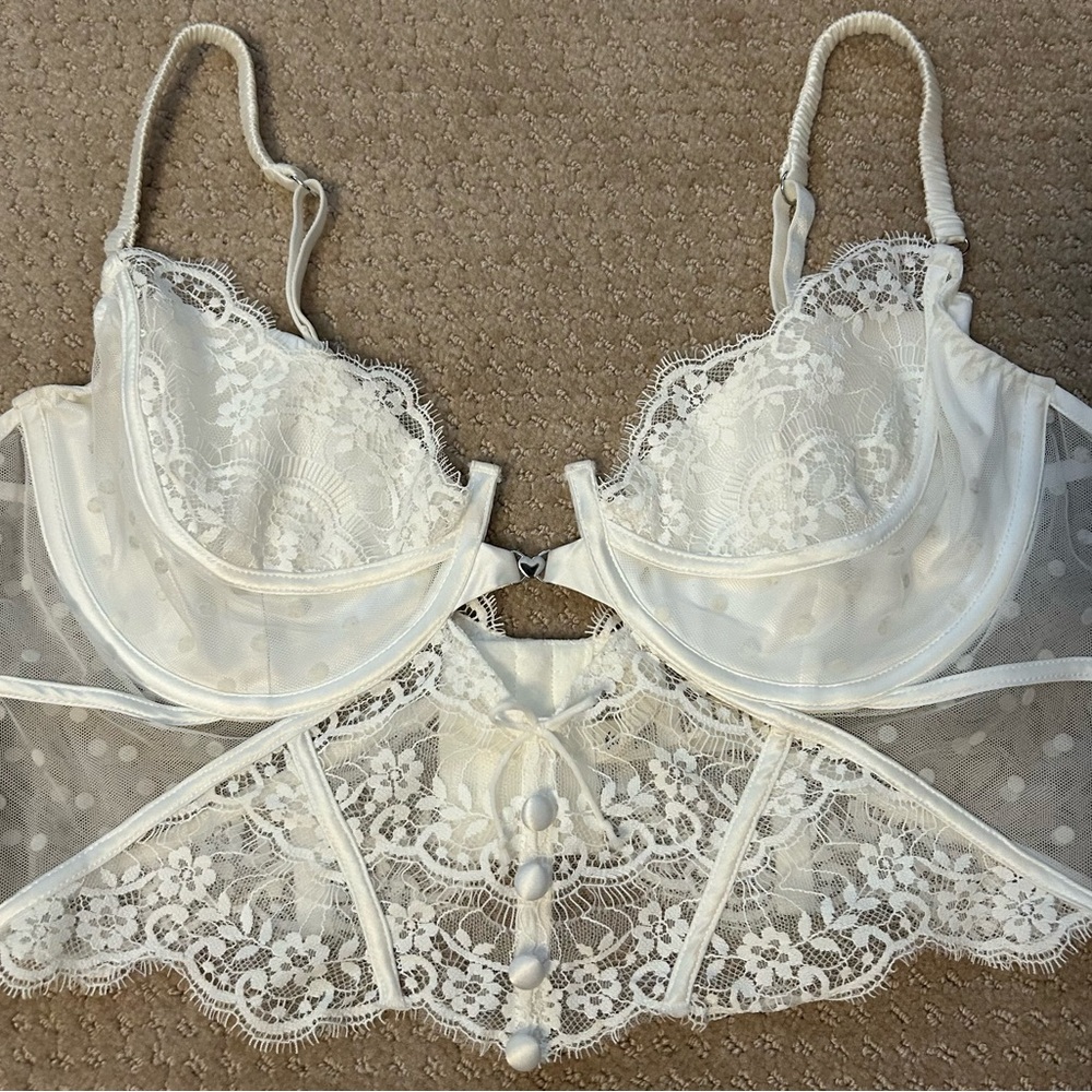 For Love and Lemons White Lace Corset